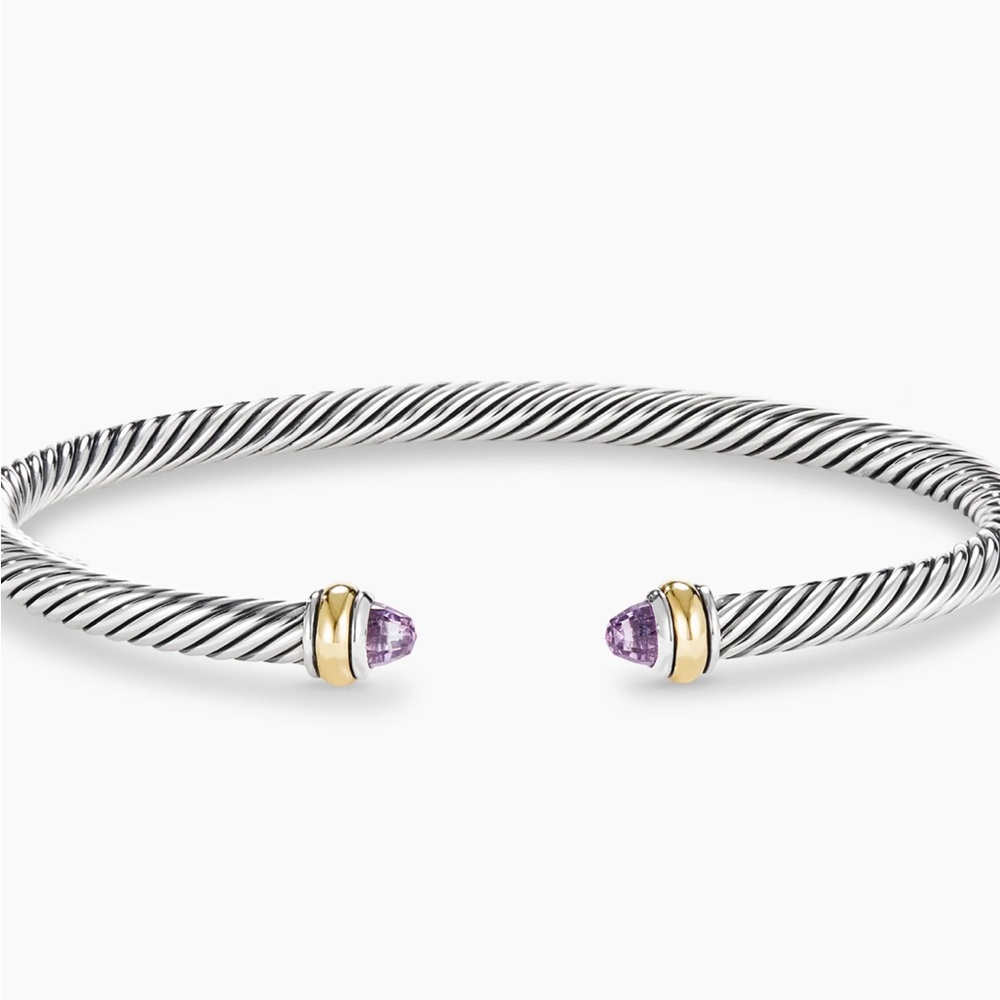 Authentic brand new David Yurman Cable Bracelet with Amethyst